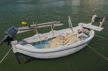 anchored boat