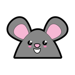 Little mouse kawaii cartoon icon vector illustration graphic design