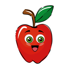 apple funny cartoon icon vector illustration graphic design