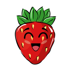 strawberry funny cartoon icon vector illustration graphic design