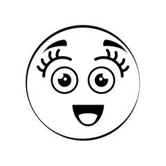 Cute cartoon face icon vector illustration graphic design