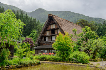 Historic Villages of Shirakawa-go and Gokayama in spring, travel landmark of Japan