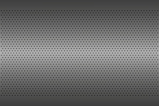 Perforated metal texture, aluminium grating, abstract background, vector illustration