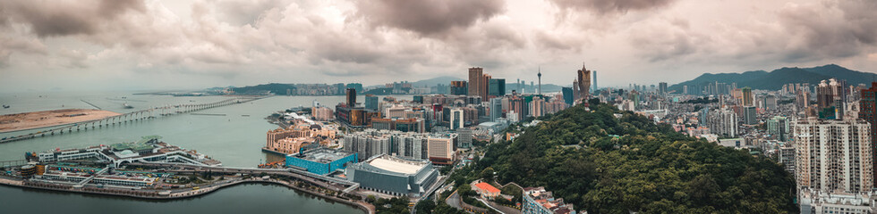 Aerial view of Macau, China at June 14, 2017