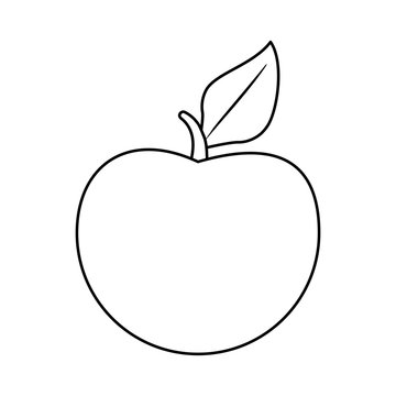 whole apple icon image vector illustration design  black line