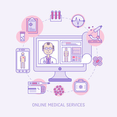 Online medicine concept