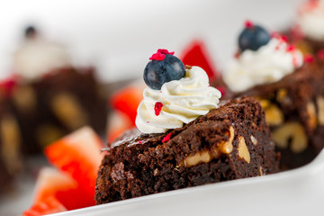 Chocolate cake blueberry brownie