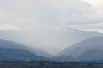 foggy mountains in Bavaria, Chiemgau