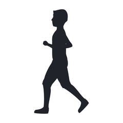 Fototapeta na wymiar athletic man running character icon vector illustration design