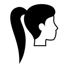 beautiful and young woman head character vector illustration design