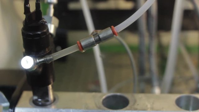 injector testing diesel on the wall