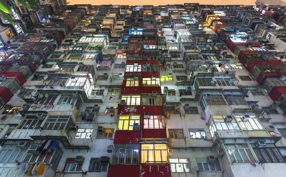Residential housing, low angle view, Hong Kong, China