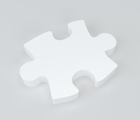 Obraz premium White puzzle with soft shadows. 3d rendering