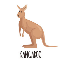 Cute kangaroo in flat style.