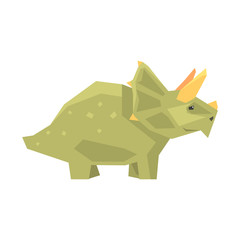 Cartoon styracosaurus character, Jurassic period animal vector Illustration