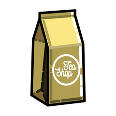 Color vintage tea shop emblem