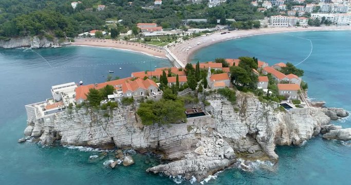 Flight to the island of St. Stephen. Montenegro.