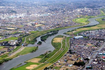 Fototapeta premium 江戸川・大場川・松戸遠景