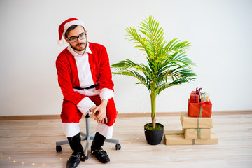 Model dressed as Santa Claus