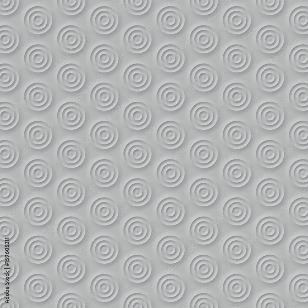 Aufkleber White circles abstract surface pattern. 3d rendering