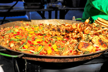 Shrimp Paella on sale at the Cortez Fish Festival Florida