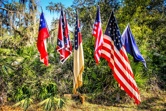 Battle flags of the American Civil War Era seen in Florida
