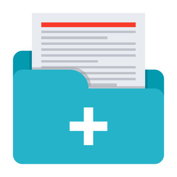 Medical Files Vector Icon In Flat Style