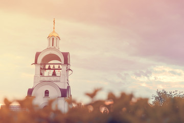 Church on a blue sky background.