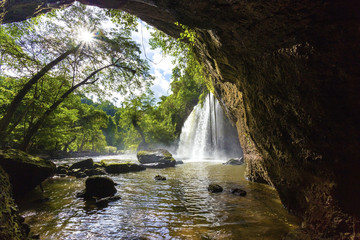 Fototapeta na wymiar Arc Of Cave At Haew Suwat Waterfall Khao Yai National Park