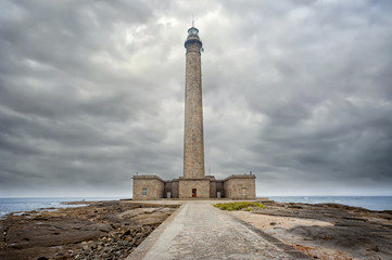 Fototapeta premium Lighthouse in Normandy - Phare de Gatteville, Barfleur, Basse Normandy, France