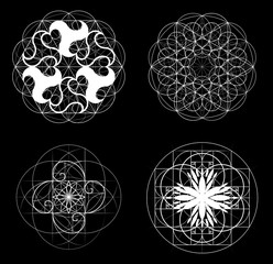 Sacred Geometry. Golden Section. Vector 10 eps