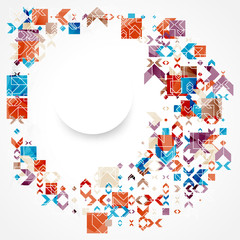 Abstract color background with decorative geometric elements