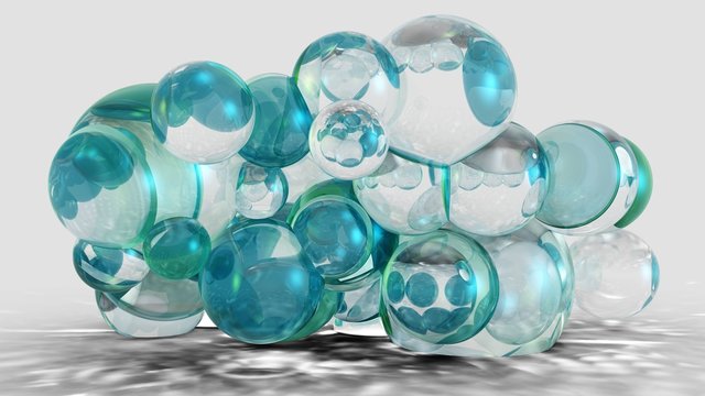Multimolecule
Many bubbles
Transparent balls