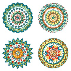 Set of colorful vector mandalas