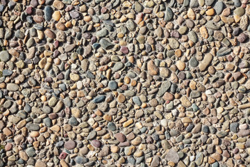 Close up stone wall made of pebble