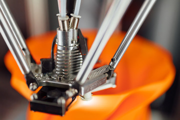 3d printer head, closeup view