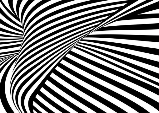 Vector op art pattern. Optical illusion abstract background.