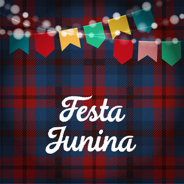 Premium Vector  Background festa junina plaid tartan