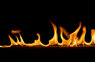 Strip of fire on a black background