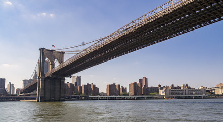 Fototapeta na wymiar Under The Brooklyn Bridge