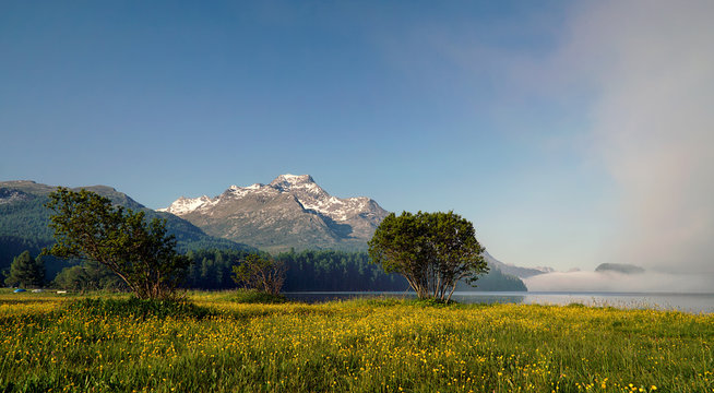 Die Malojaschlange am Silsersee