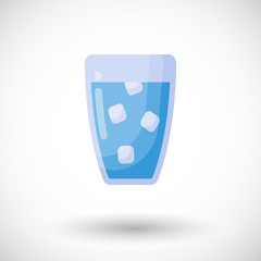 Glass of water vector flat icon
