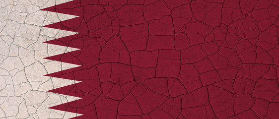 Qatar flag cracked down