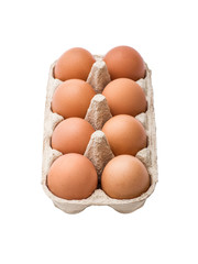Organic Eight Egg Pack Isolated on White
