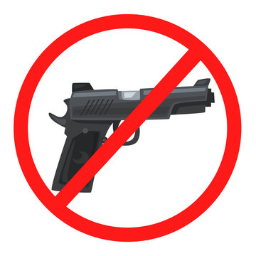 No weapon sign. Cartoon wector illustration