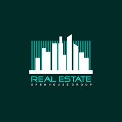 Logo template real estate, apartment, condo, house, rental, business. brand, branding, logotype, company, corporate, identity. Clean, modern and elegant style design