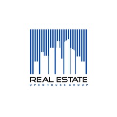 Logo template real estate, apartment, condo, house, rental, business. brand, branding, logotype, company, corporate, identity. Clean, modern and elegant style design