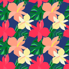 seamless tropical flower pattern