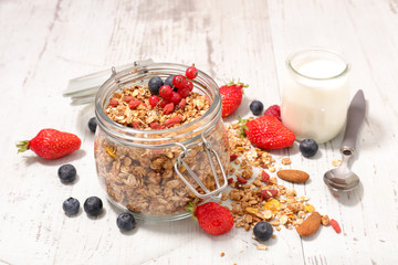 homemade granola with berry fruit