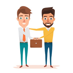 Two business man shaking hands. illustration vector of business concept.